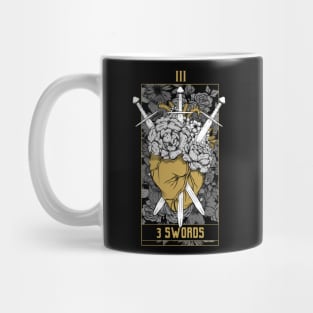 3 Swords Tarot Card - Gold Mug